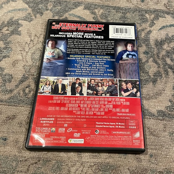 {Stepbrothers} Movie DVD Unrated Widescreen Edition, excellent used condition - Picture 2 of 3